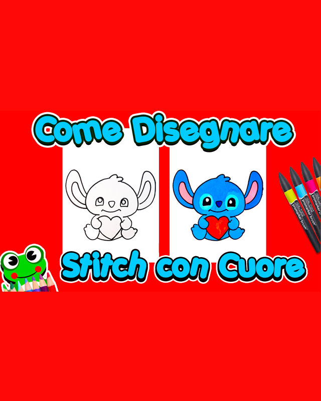 Come disegnare un dolce Stitch con cuore