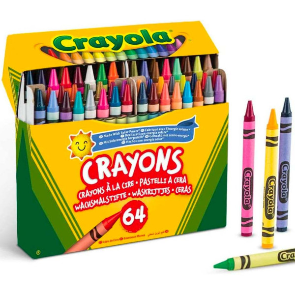 CRAYOLA Pastelli a Cera, Confezione da 64 crayon