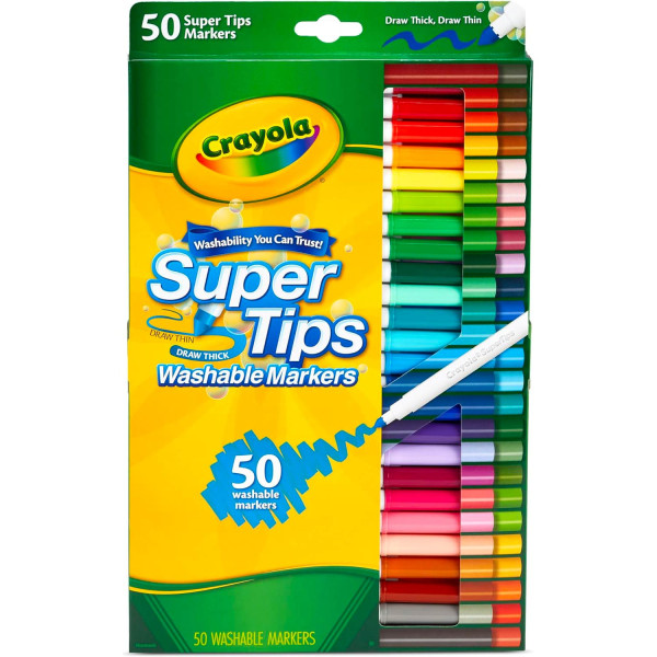 Crayola Super Tips - 50 Pennarelli Lavabili a Punta Media