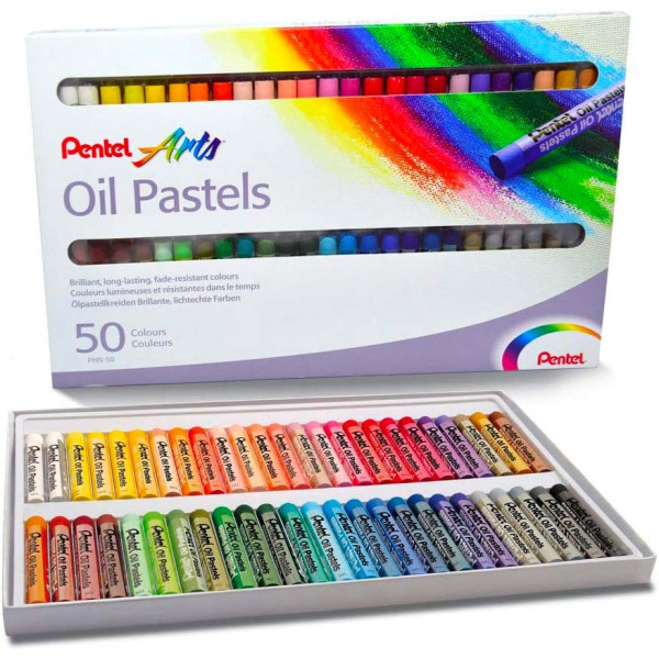 Pentel Pastelli Olio, Confezione da 50 Pezzi