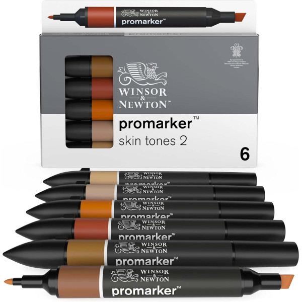 Winsor & Newton ProMarker - 6 Pennarelli Toni Tinta Carne 2