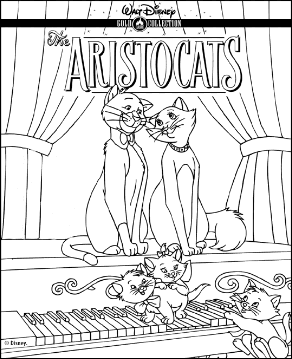 19 Disegni Aristogatti da Colorare per bambini