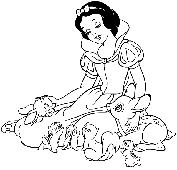 26 Disegni Biancaneve Da Colorare Per Bambini