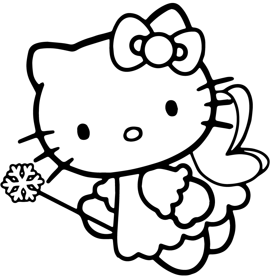Hello kitty раскраска распечатать