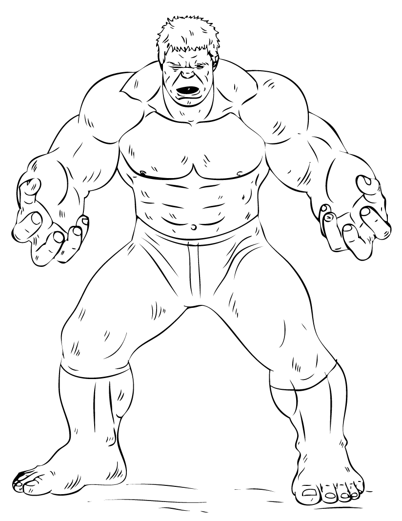 25 Disegni Hulk da Colorare per bambini