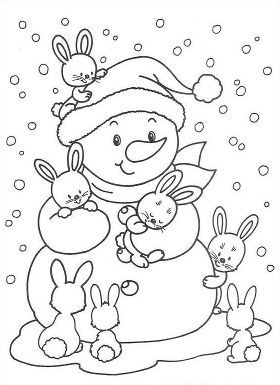 15 Disegni Pupazzo Di Neve Da Colorare