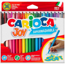 CARIOCA Pennarelli Joy Lavabili, 36 Colori Punta Fine
