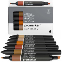 Winsor & Newton ProMarker - 6 Pennarelli Toni Tinta Carne 2