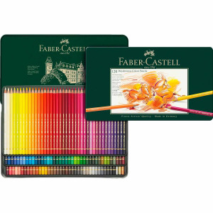 Faber-Castell 110011 - Matite colorate per artisti Polychromos, astuccio in metallo da 120 pezzi