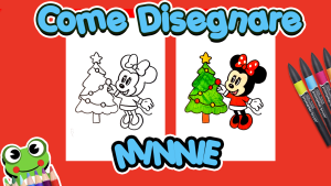 Come disegnare Minnie mentre decora l’albero di Natale